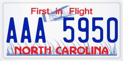 NC license plate AAA5950