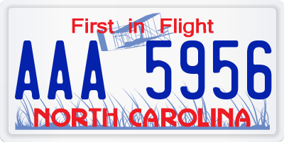 NC license plate AAA5956