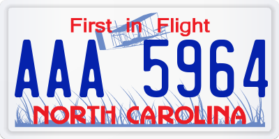 NC license plate AAA5964