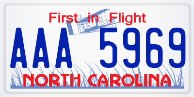 NC license plate AAA5969
