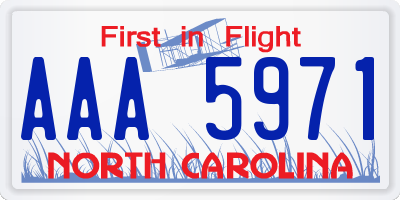 NC license plate AAA5971