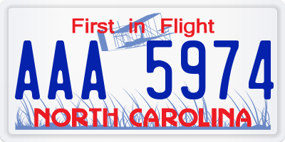 NC license plate AAA5974