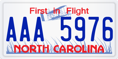 NC license plate AAA5976