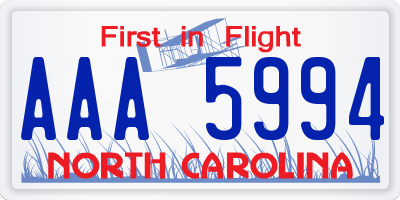 NC license plate AAA5994