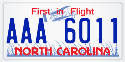 NC license plate AAA6011