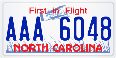 NC license plate AAA6048