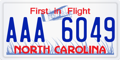 NC license plate AAA6049