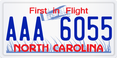 NC license plate AAA6055