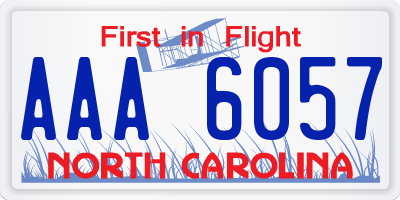 NC license plate AAA6057