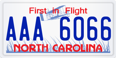 NC license plate AAA6066
