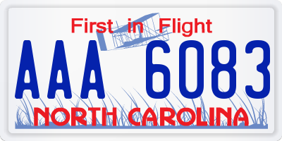 NC license plate AAA6083