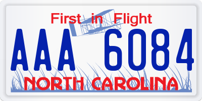 NC license plate AAA6084