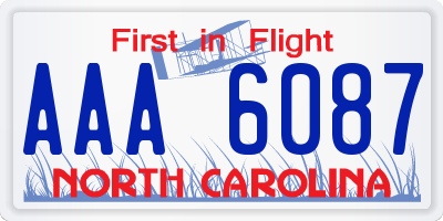 NC license plate AAA6087