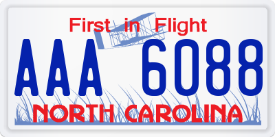 NC license plate AAA6088