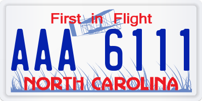 NC license plate AAA6111