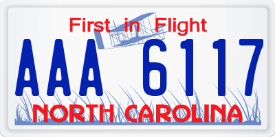 NC license plate AAA6117