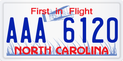 NC license plate AAA6120