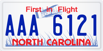 NC license plate AAA6121