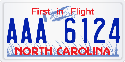 NC license plate AAA6124