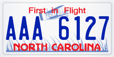 NC license plate AAA6127