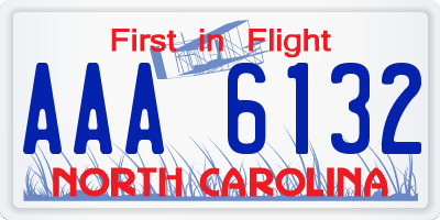 NC license plate AAA6132