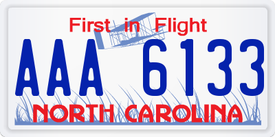 NC license plate AAA6133