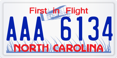 NC license plate AAA6134