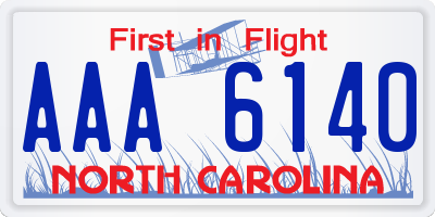 NC license plate AAA6140