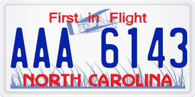 NC license plate AAA6143
