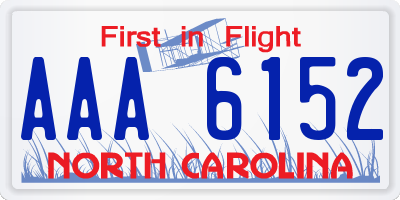 NC license plate AAA6152