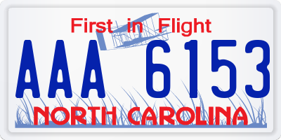 NC license plate AAA6153