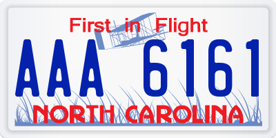 NC license plate AAA6161