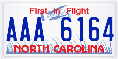NC license plate AAA6164