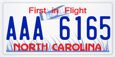 NC license plate AAA6165