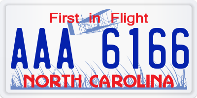 NC license plate AAA6166