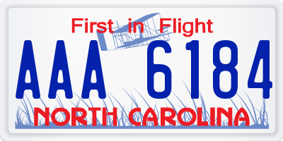 NC license plate AAA6184