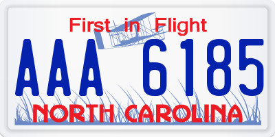 NC license plate AAA6185