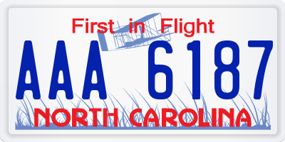 NC license plate AAA6187