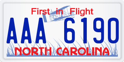 NC license plate AAA6190