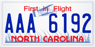 NC license plate AAA6192