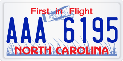 NC license plate AAA6195