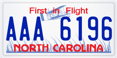 NC license plate AAA6196