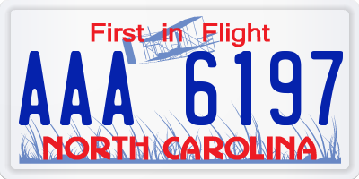 NC license plate AAA6197