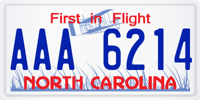 NC license plate AAA6214