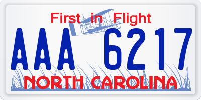 NC license plate AAA6217