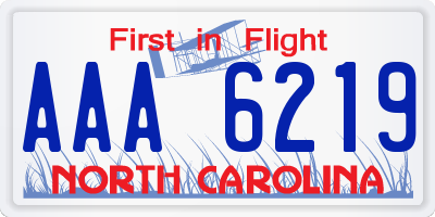 NC license plate AAA6219