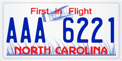 NC license plate AAA6221