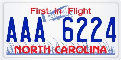 NC license plate AAA6224