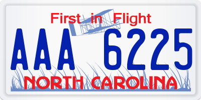 NC license plate AAA6225