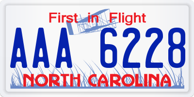 NC license plate AAA6228